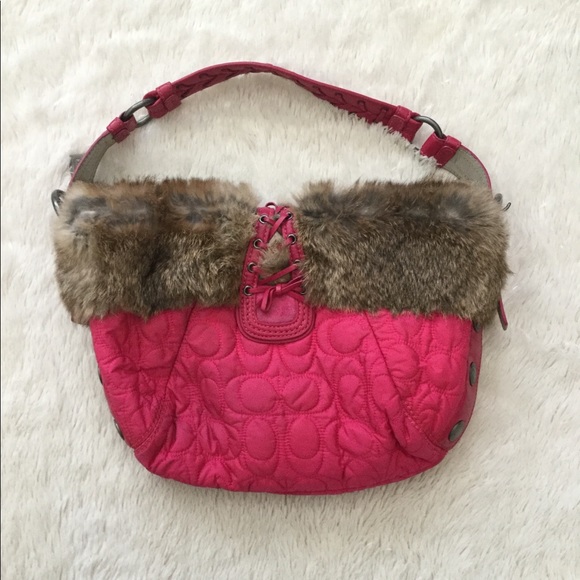 Coach Bags Coach Rabbit Fur Signature Purse Poshmark